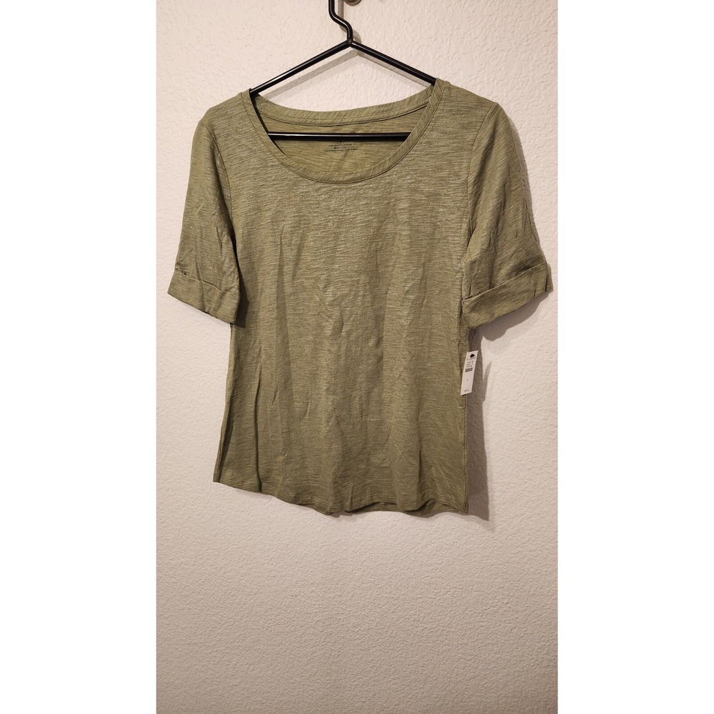 NWT Talbots Roll Cuff Tee - Shimmer green women's‎ small
